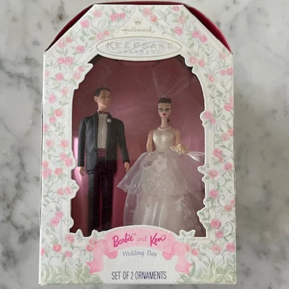 HALLMARK Barbie Ken Wedding Day 1997 Ornaments IOB